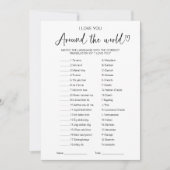 I Love You Around the World Game Vrijgezellenfeest Kaart (Voorkant)