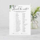 I Love You Around the World Game Vrijgezellenfeest Kaart (Staand voorkant)