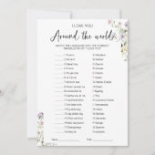 I Love You Around the World Game Vrijgezellenfeest Kaart (Voorkant)