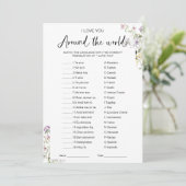 I Love You Around the World Game Vrijgezellenfeest Kaart (Staand voorkant)