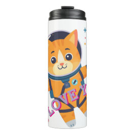 I Love You" Astronaut Cat Thermal Tumbler Thermosbeker