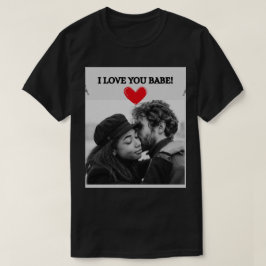I Love You Babe Zwart Mannen T-shirt met kort Slee