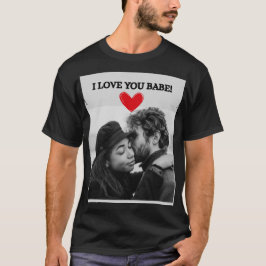 I Love You Babe Zwart Mannen T-shirt met kort Slee