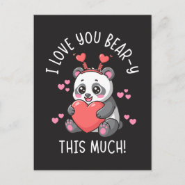 I Love You Bear-y This Much - Cute Panda Valentine Briefkaart