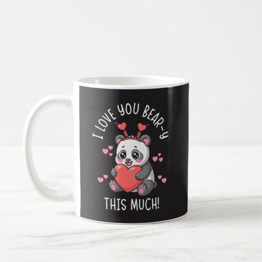 I Love You Bear-y This Much - Cute Panda Valentine Koffiemok (Links)