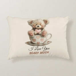 I Love You Beary Much In Cup Postcard Accent Kussen
