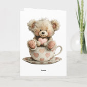 I Love You Beary Much In Cup Postcard Kaart (Achterkant)