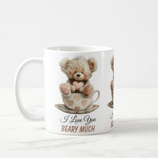 I Love You Beary Much In Cup Postcard Koffiemok (Links)