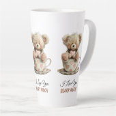 I Love You Beary Much In Cup Postcard Latte Mok (Rechterhoek)