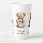 I Love You Beary Much In Cup Postcard Latte Mok (Voorkant)