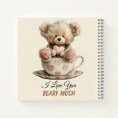 I Love You Beary Much In Cup Postcard Notitieboek (Achterkant)
