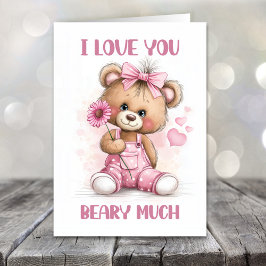 I Love You Beary Much Teddy Bear Valentines Day Feestdagen Kaart