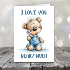 I Love You Beary Much Teddy Bear Valentines Day Feestdagen Kaart