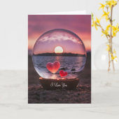 I Love You beroemd gemaakt door Floating Hearts in Kaart (Gele Bloem)