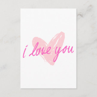 I Love You beroemd gemaakt door Pink Heart Design Informatiekaartje