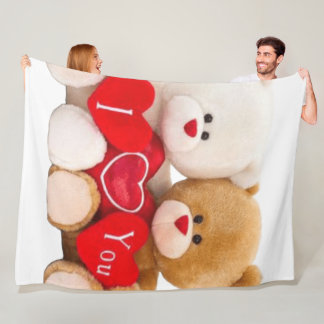 I Love You beroemd gemaakt door Teddy Bear Couple Fleece Deken