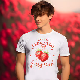 "I Love You Berry Much", de Valentijn van Custom M T-shirt