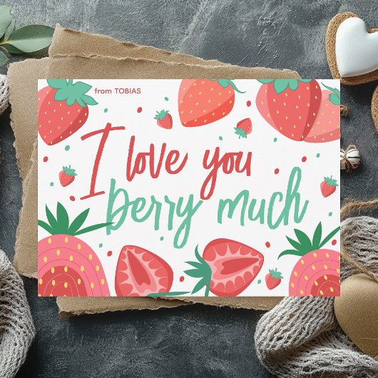 I love you berry Valentine's Day Feestdagenkaart