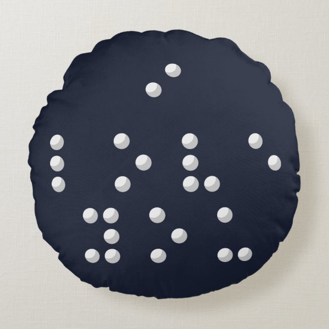 I love you (Braille) Rond Kussen (Voorkant)