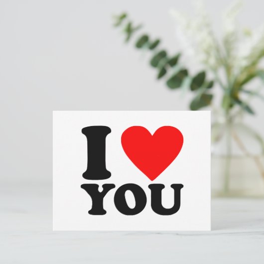 I Love You Briefkaart (Staand voorkant)