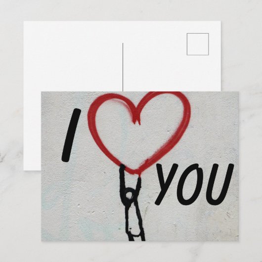 I Love You Briefkaart (Voorkant / Achterkant)
