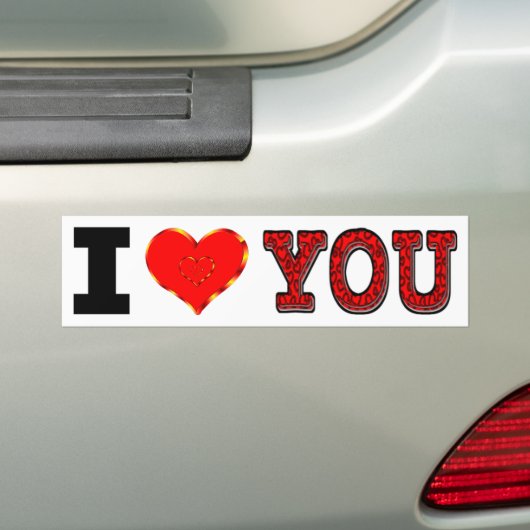 I Love You Bumpersticker (Op auto)