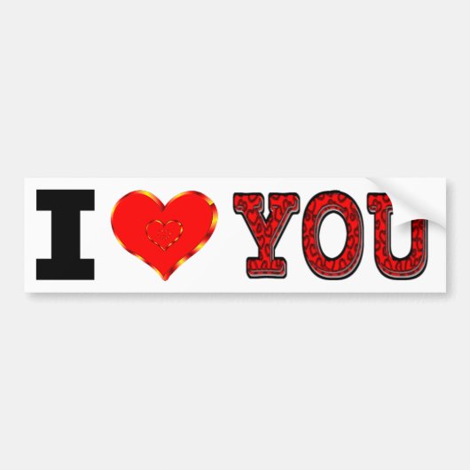 I Love You Bumpersticker (Voorkant)