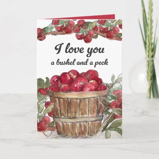 I Love You Bushel And Peck Apples Fruit Kaart (Voorkant)