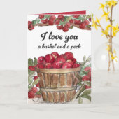 I Love You Bushel And Peck Apples Fruit Kaart (Gele Bloem)