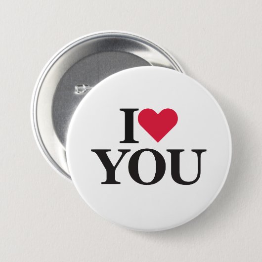 I Love You Button Pin – Romantisch cadeau, Schatti (Voorkant /achterkant)