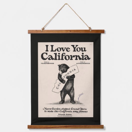 I Love You California Bear Hangend Wandkleed (Voorkant)