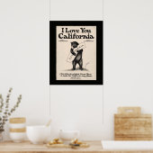 I Love You California Bear Poster (Keuken)