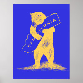 I Love You California--Blue and Gold Poster
