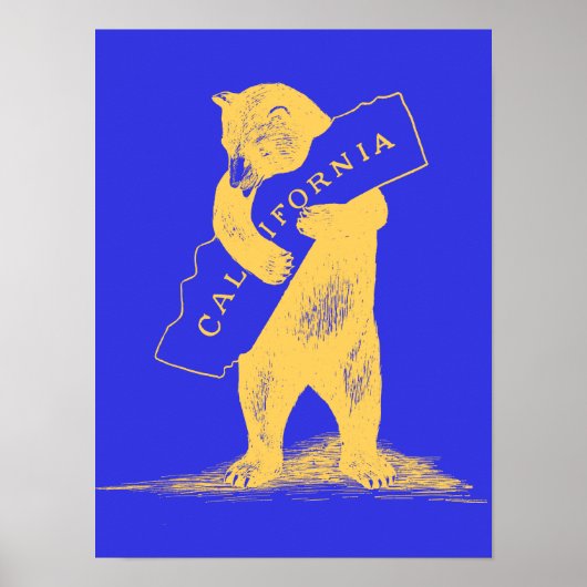 I Love You California--Blue and Gold Poster (Voorkant)