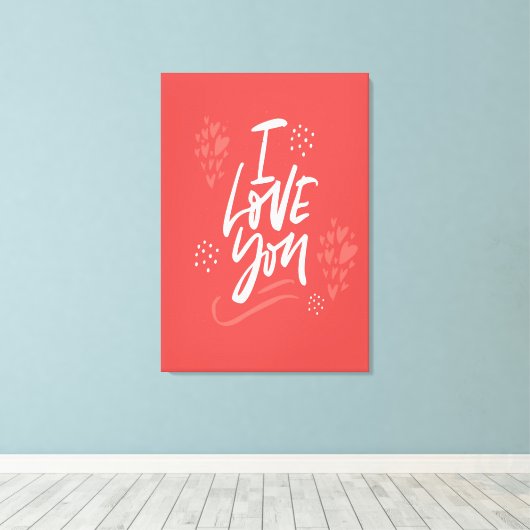 I Love You Canvas Afdruk (Insitu (Houten vloer))