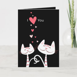 I Love You Cats (zwart) Valentijn Feestdagen Kaart