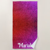 I love you chic pink glitter background strandlaken (Voorkant)