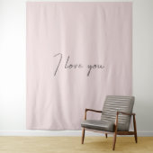 I Love You Citaat Trouw Valentijnsdag Roze Wandkleed (In situ)