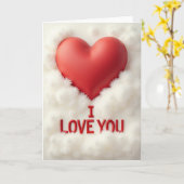I Love You Cloud Heart Card Kaart (Gele Bloem)