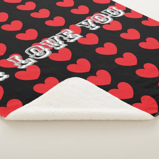 I LOVE YOU Comfy Sherpa Blanket Sherpa Deken (3/4)