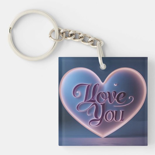 I Love You Connected In A Heart Sleutelhanger (voorkant)