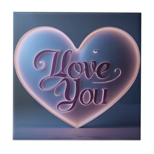 I Love You Connected In A Heart Tegeltje (Voorkant)