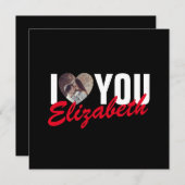 I Love You Custom Foto Hart en Naam (Voorkant / Achterkant)