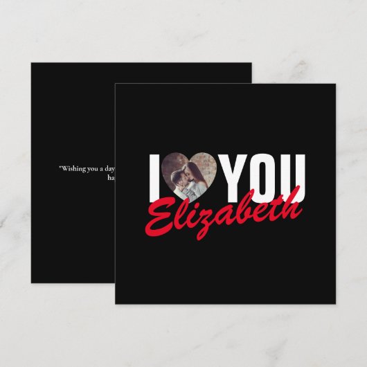 I Love You Custom Foto Hart en Naam (Voorkant / Achterkant)