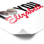 I Love You Custom Foto Hart en Naam Afdruk (Hoek)
