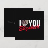 I Love You Custom Foto Hart en Naam Feestdagenkaart (Voorkant / Achterkant)