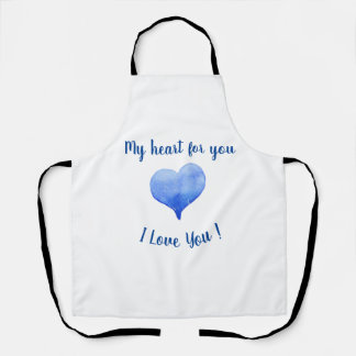 I Love You Cute Blue Heart Valentine's Day    Schort
