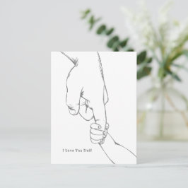 I Love You Dad Quote Hands Line Art Card Briefkaart