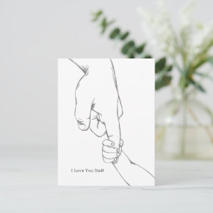 I Love You Dad Quote Hands Line Art Card Briefkaart