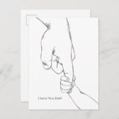 I Love You Dad Quote Hands Line Art Card Briefkaart (Voorkant / Achterkant)